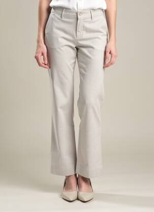 Pantalon chino tissage popeline taille normale gris LCDN femme