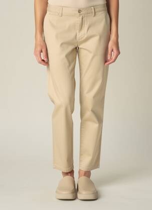 Pantalon chino tissage popeline taille normale beige LDCN femme