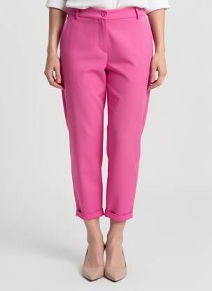 Pantalon chino fermeture zippée sous rabat boutonné taille normale rose IMPERIAL femme