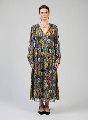 Robe longue manches longues manches longues vert MOLLY BRACKEN femme