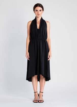 Robe mi-longue sans manche sans manche noir MOLLY BRACKEN femme