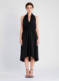 Robe mi-longue sans manche sans manche noir MOLLY BRACKEN femme