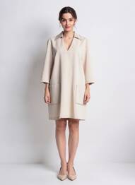 Robe courte manches 3/4 manches 3/4 beige IMPERIAL femme