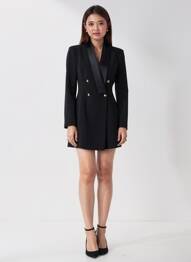 Robe courte manches longues manches longues noir IMPERIAL femme