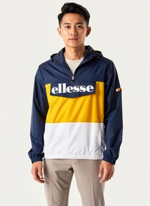 Coupe-vent poches a capuche bleu ELLESSE homme