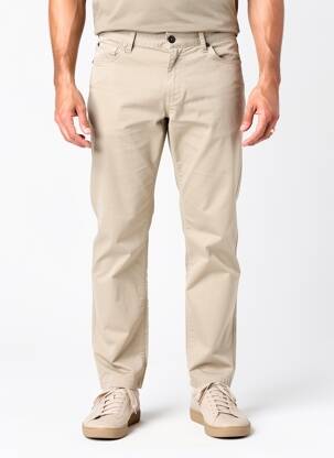 Pantalon slim tissage popeline taille normale beige SAINT HILAIRE homme