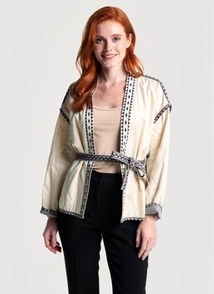 Veste casual coupe cintrée beige SUNCOO femme