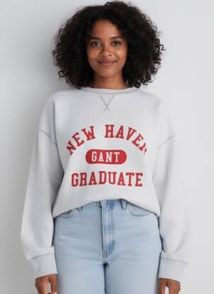 Sweat-shirt stretch manches longues gris GANT femme