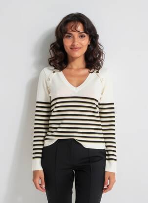 Pull coupe cintrée manches longues beige LIU JO femme