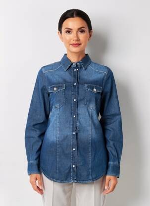 Chemisier coupe cintrée manches longues bleu LIU JO femme