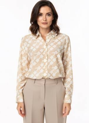 Chemisier imprimé fantaisie manches longues beige GANT femme