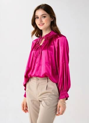 Blouse col rond manches longues violet SUNCOO femme