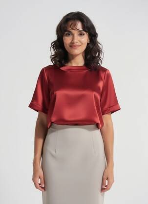 Top manches courtes manches courtes marron KOCCA femme