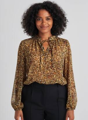 Blouse col rond manches longues beige KOCCA femme
