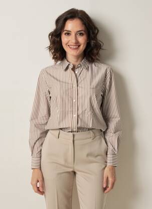 Chemisier coupe droite manches longues marron GANT femme