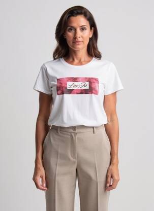 T-shirt stretch manches courtes blanc LIU JO femme