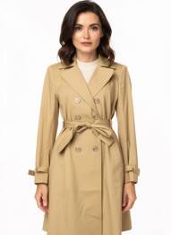Trench coupe cintrée sans capuche marron KOCCA femme
