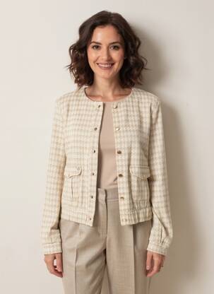 Veste casual col rond beige KOCCA femme