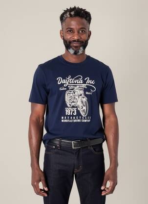 T-shirt coupe cintrée manches courtes bleu DAYTONA homme