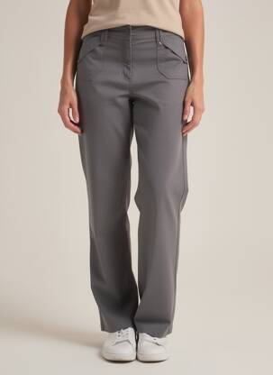 Pantalon droit tissage popeline taille normale gris ARMOR LUX femme