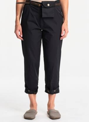 Pantacourt tissage popeline taille normale noir CARNET DE BORD femme