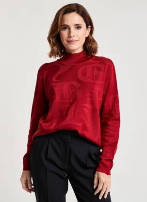 Pull coupe droite manches longues rouge EDWIGE femme