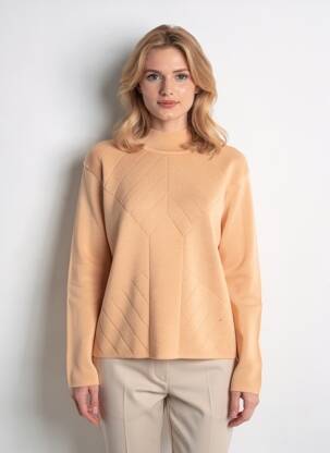 Pull coupe cintrée manches longues orange HORSE GUARD femme