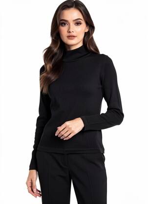 Pull coupe cintrée manches longues noir CLAUDE DE SAIVRE femme