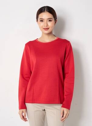 Pull coupe cintrée manches longues rouge MAURICE ABOT femme