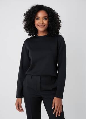 Pull coupe cintrée manches longues noir MAURICE ABOT femme