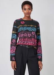 Pull manches longues manches longues noir EDWIGE femme