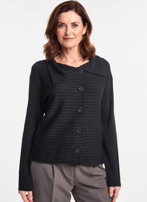 Gilet manches longues coupe cintrée noir CARNET DE BORD femme