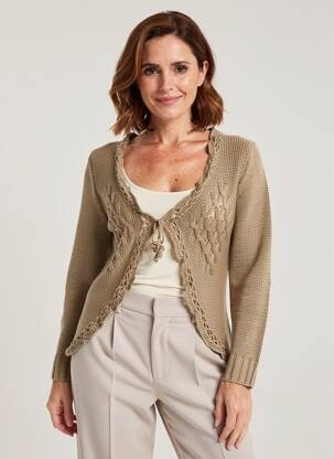 Gilet manches longues coupe cintrée marron KATMAI femme