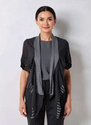 Gilet manches longues manches 3/4 noir YERSE femme
