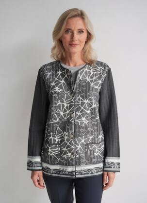 Veste casual col rond gris RODAM femme