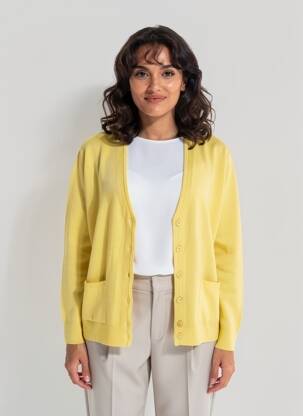 Gilet manches longues stretch jaune MONTAGUT femme