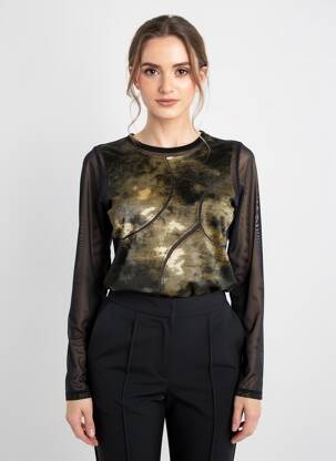 Top manches longues manches longues noir ENTRACTE femme
