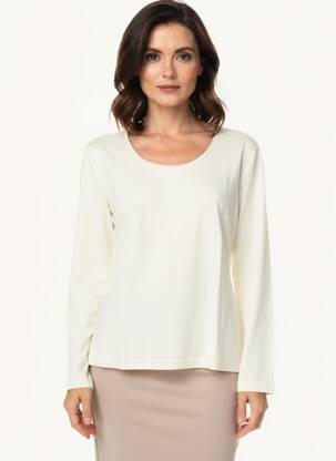 Top manches longues manches longues beige ENTRACTE femme