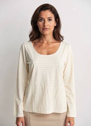 Top manches longues manches longues beige ENTRACTE femme