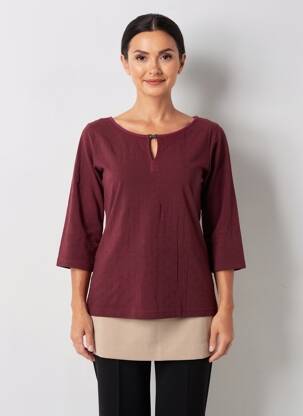Top manches longues manches longues rouge ENTRACTE femme