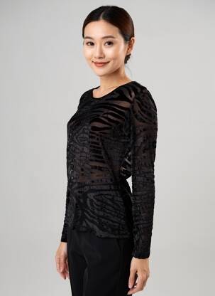 Top manches longues manches longues noir ENTRACTE femme