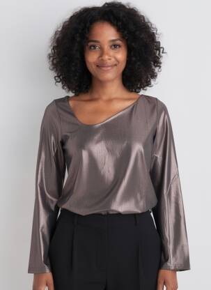 Top manches longues manches longues noir ENTRACTE femme