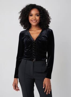 Top manches longues manches longues noir ENTRACTE femme