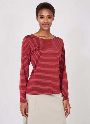 Top manches longues manches longues rouge ENTRACTE femme