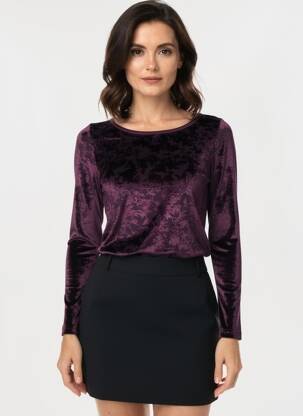 Top manches longues manches longues violet ENTRACTE femme