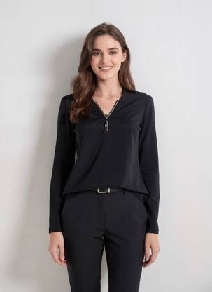 Top stretch manches longues noir ENTRACTE femme