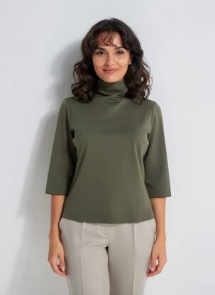 Top stretch manches 3/4 vert ENTRACTE femme