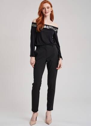 Top stretch manches longues noir ENTRACTE femme