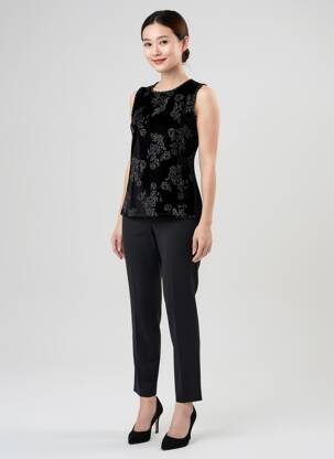 Top stretch sans manche noir ENTRACTE femme