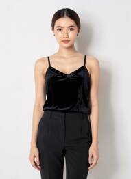 Top stretch fines bretelles noir ENTRACTE femme